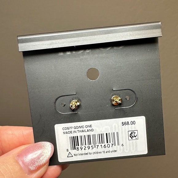 NWT - COACH Heart With Stones Stud Earrings - Picture 5 of 7